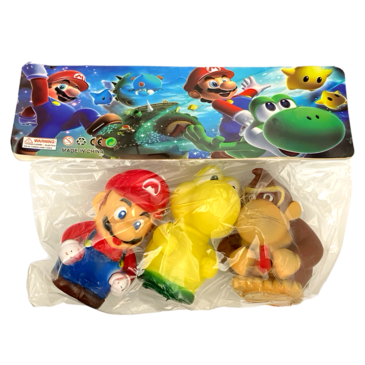 Sofubi Style Soft Vinyl Bootleg Nintendo Triple pack Mario,Yoshi & Donkey Kong figures