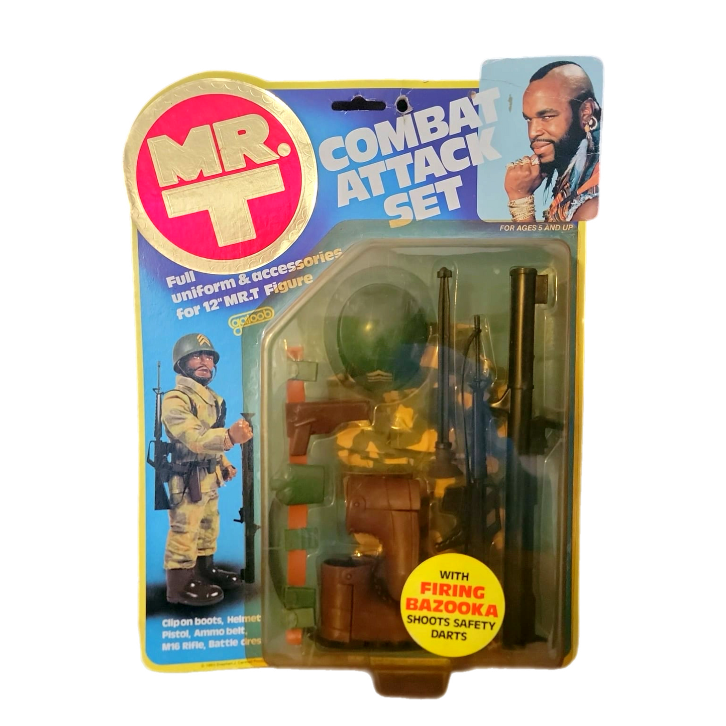 Vintage Argentinian Mr T W/ Galoob Combat Attack Set MOC