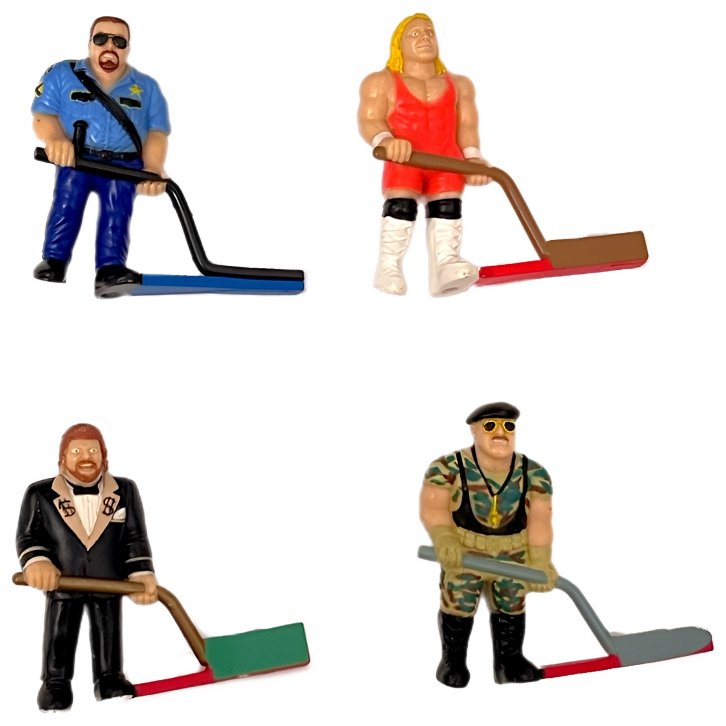 Remco WWF Superstar Shootout Hockey wrestlers Big Bossman Mr. Perfect Million Dollar Man Sgt. Slaughter