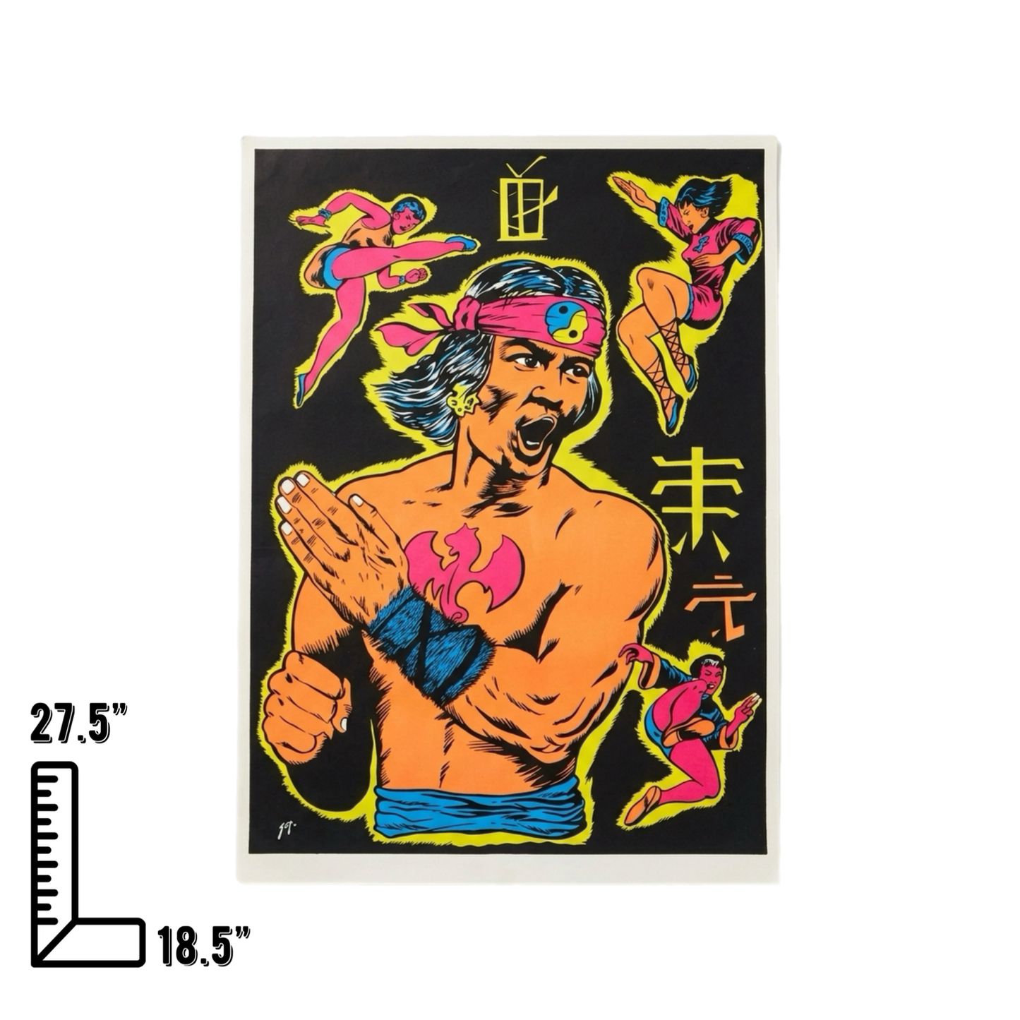 Vintage Ninja Black Light Poster