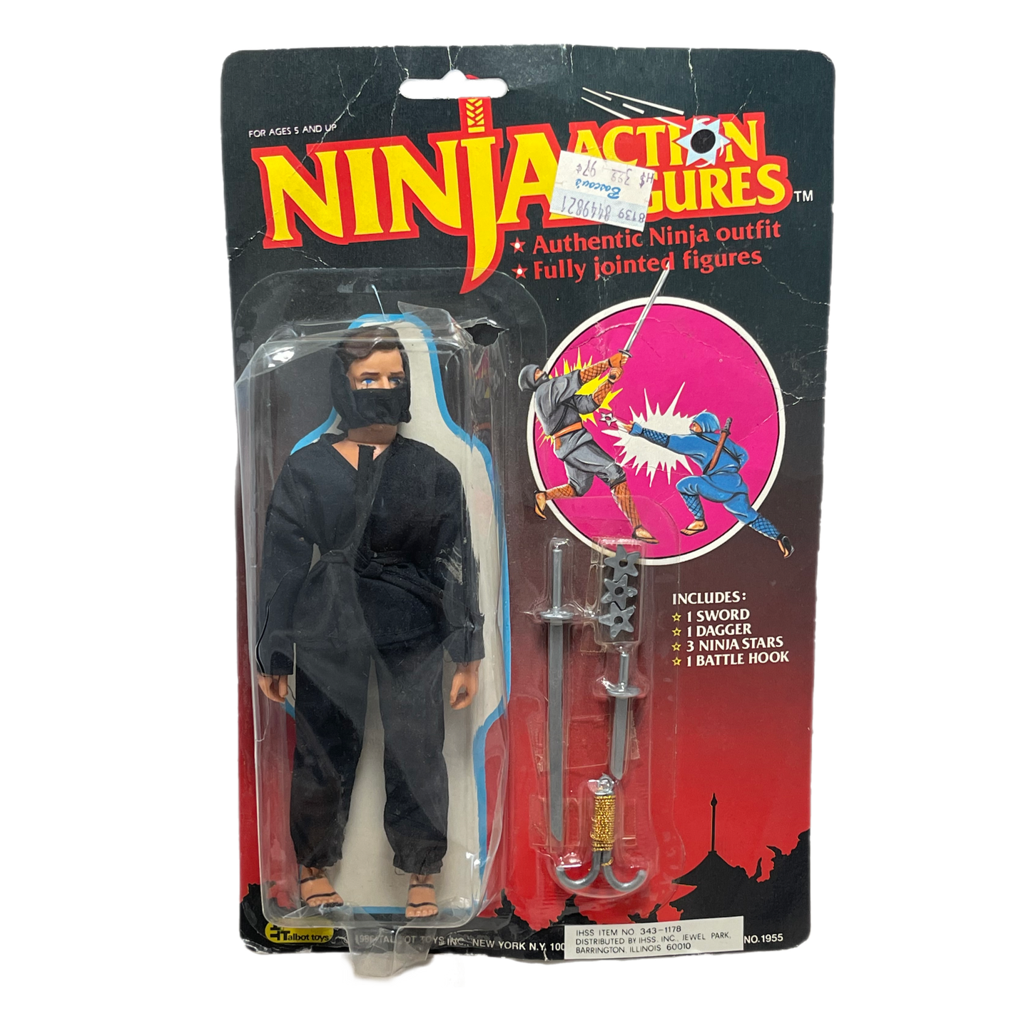Talbot Toys 1986 Ninja Action Figure Set KO Mego style