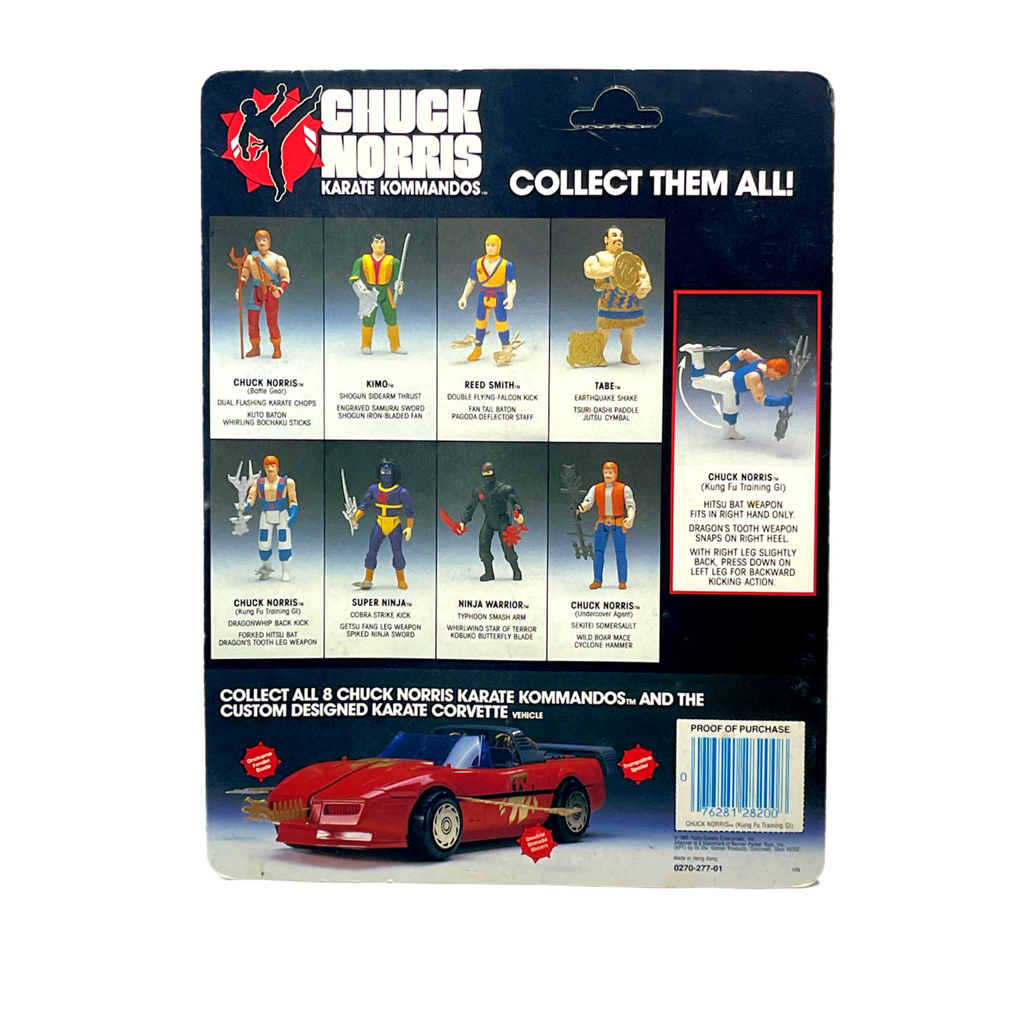 Kenner Chuck Norris Karate Kommandos Chuck Norris training GI vintage action figure unpunched 1980s