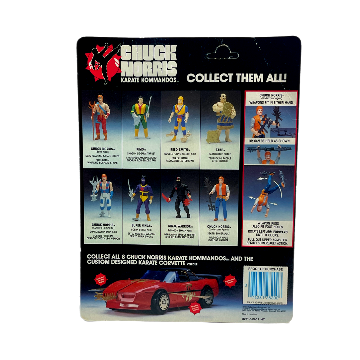 Kenner Karate Kommandos Chuck Norris Undercover Chuck Norris vintage action figure unpunched 1980s
