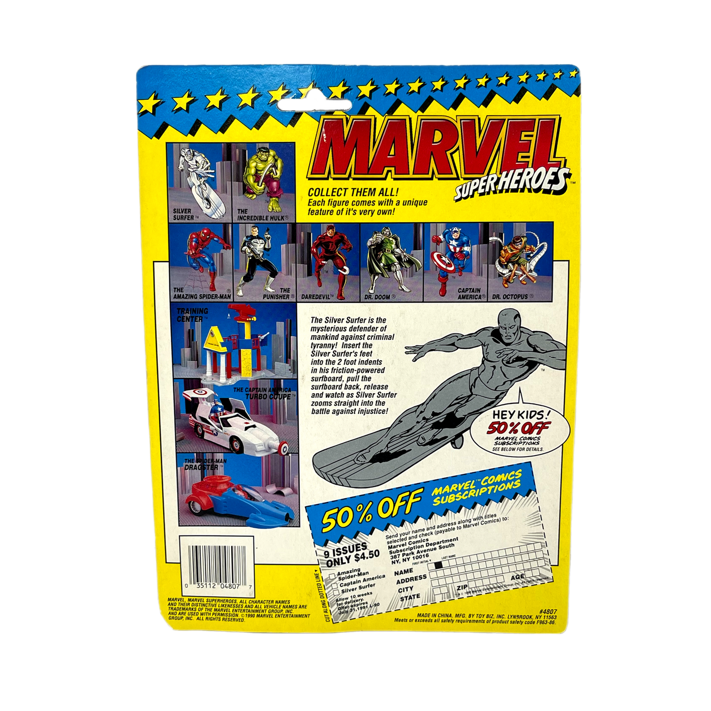 Toybiz Marvel Super hero’s Silver Surfer Moc vintage action figure