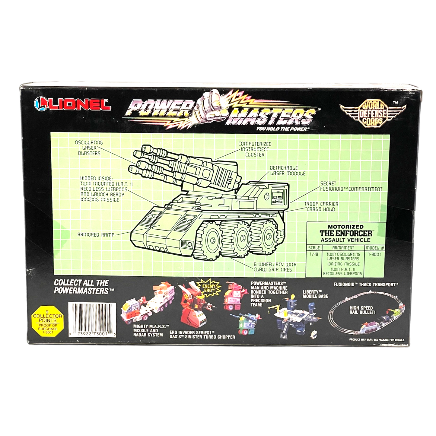 Lionel Power Masters The Enforcer Motorized Assault Vehicle misb 1980s mask Kenner