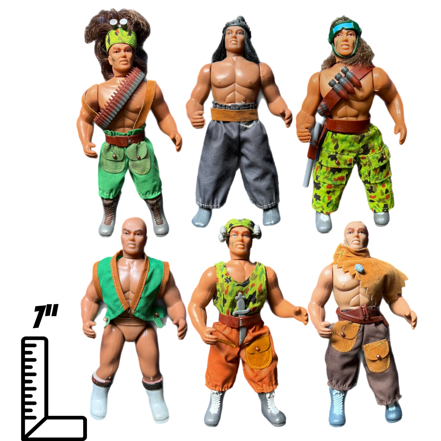 Bluebox Toys Smac Fighting Teams Vintage Action Figure Lot of six