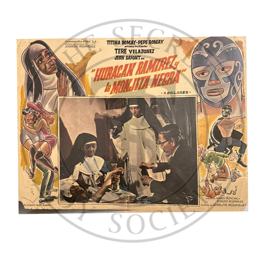 Vintage Lobby Card Huracán Ramírez y La monja Negra