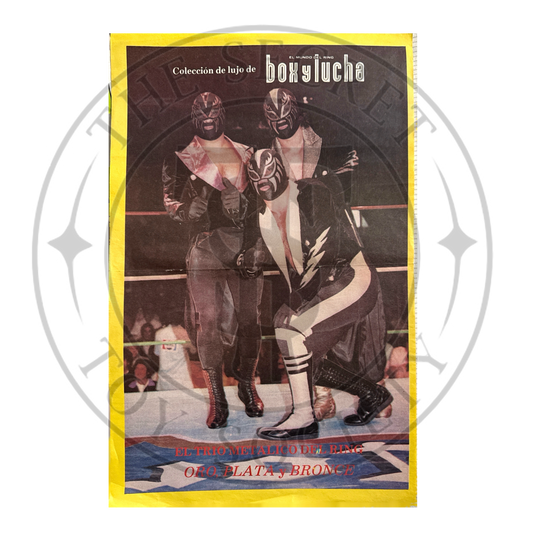 Lucha Libre Poster El Trio Metalico Del Ring Oro, Plata y Bronce