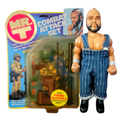 Vintage Argentinian Mr T W/ Galoob Combat Attack Set MOC