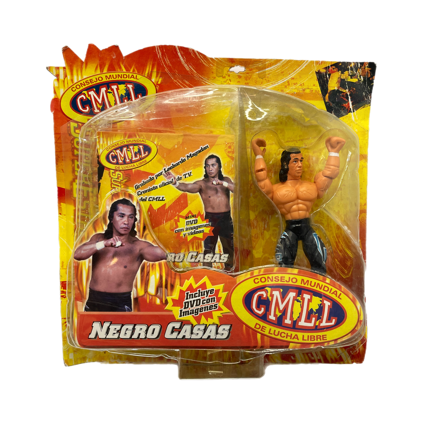 Negro Casas CMLL HAG dvd + figure combo vintage action figure Moc