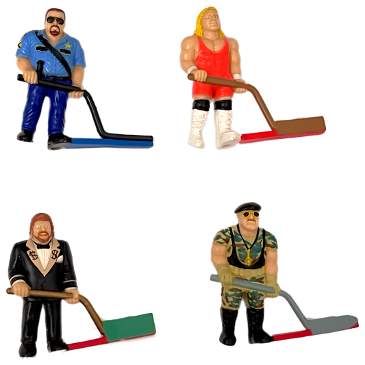 Remco WWF Superstar Shootout Hockey wrestlers Big Bossman Mr. Perfect Million Dollar Man Sgt. Slaughter