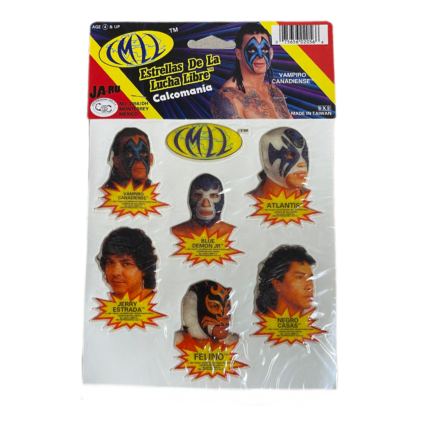 JA-RU CMLL vintage Lucha Libre Puffy Sticker Set