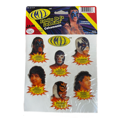 JA-RU CMLL vintage Lucha Libre Puffy Sticker Set