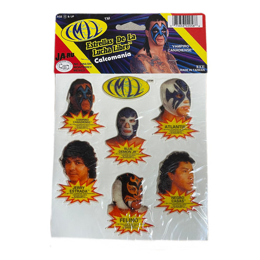 JA-RU CMLL vintage Lucha Libre Puffy Sticker Set