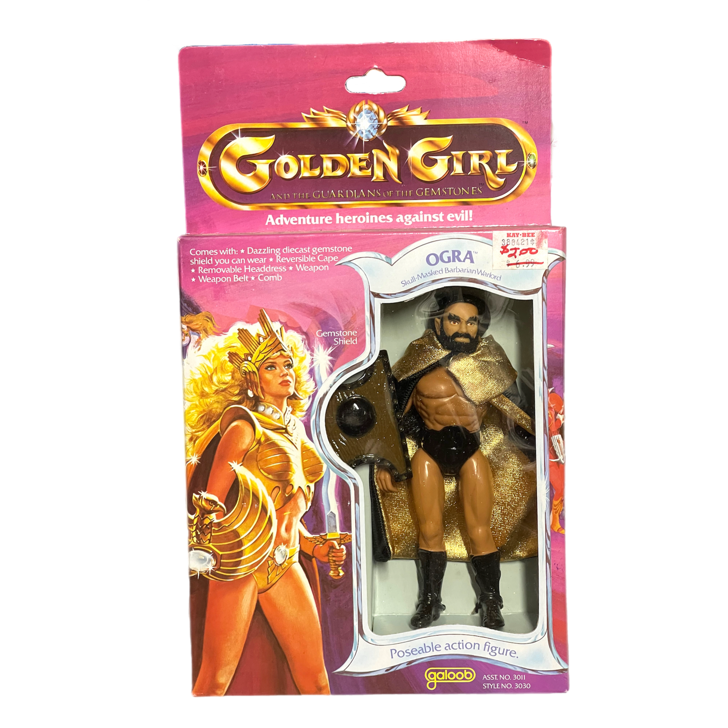 Galoob Golden Girl Ogra the skull masked barbarian