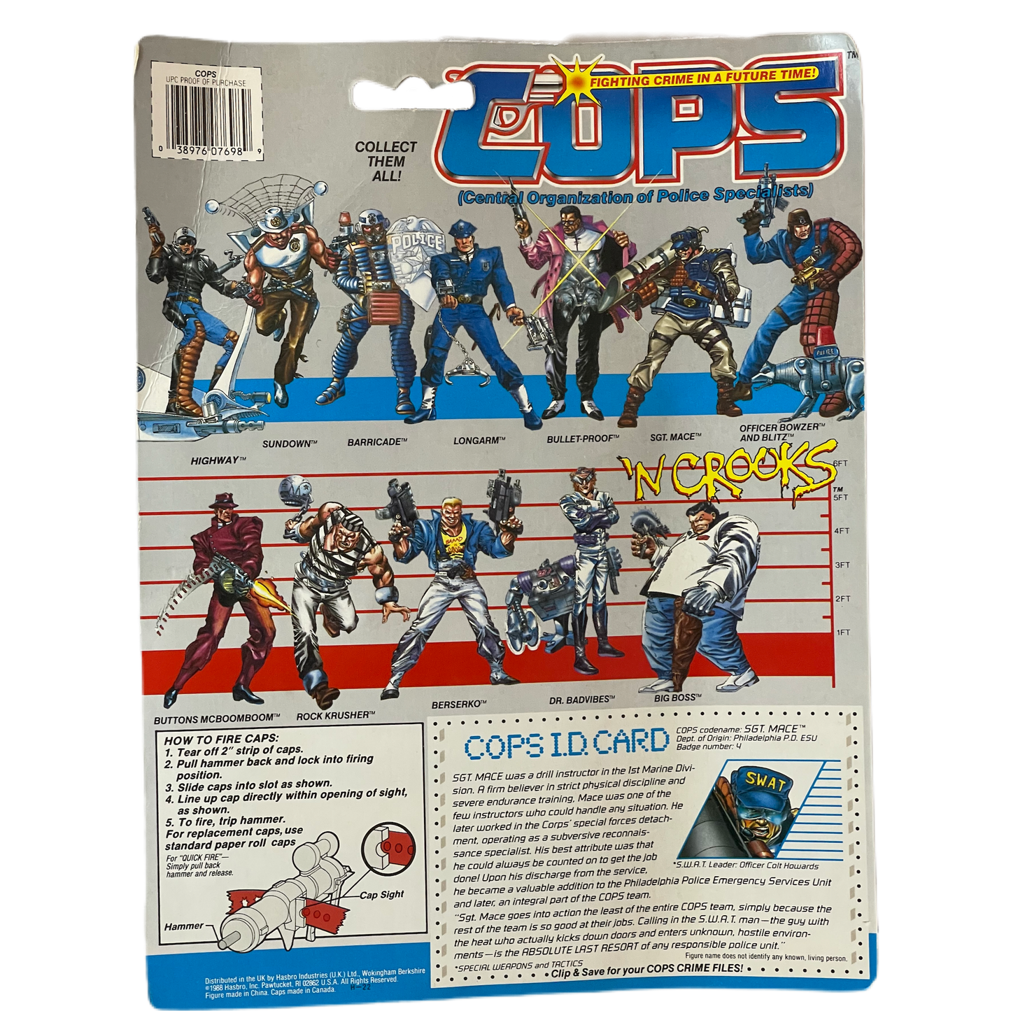 Hasbro Cops N Crooks Sgt. Mace Swat Officer