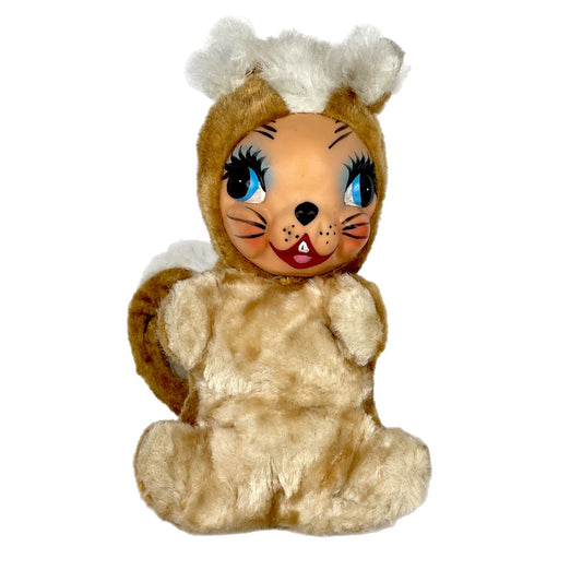 Rubberface vintage squirrel plush animal toy