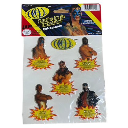 JA-RU CMLL vintage Lucha Libre Puffy Sticker Set