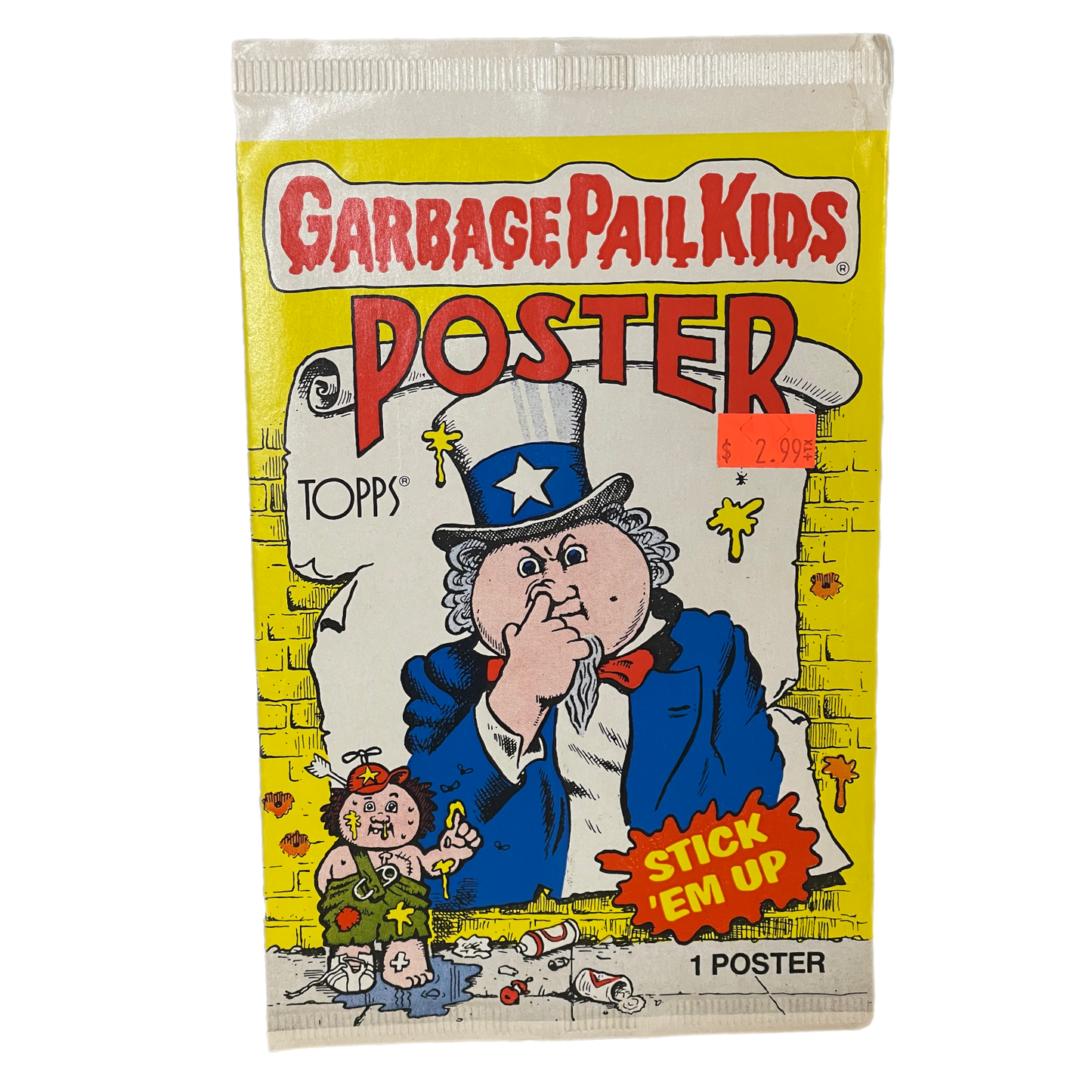 Topps 1986 Sealed Garbage Pail Kids Poster vintage sealed Topps trading cards