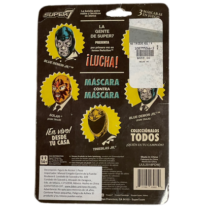 Super 7 lucha Blue demon jr reaction figure