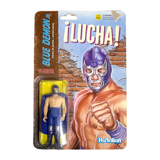 Super 7 lucha Blue demon jr reaction figure