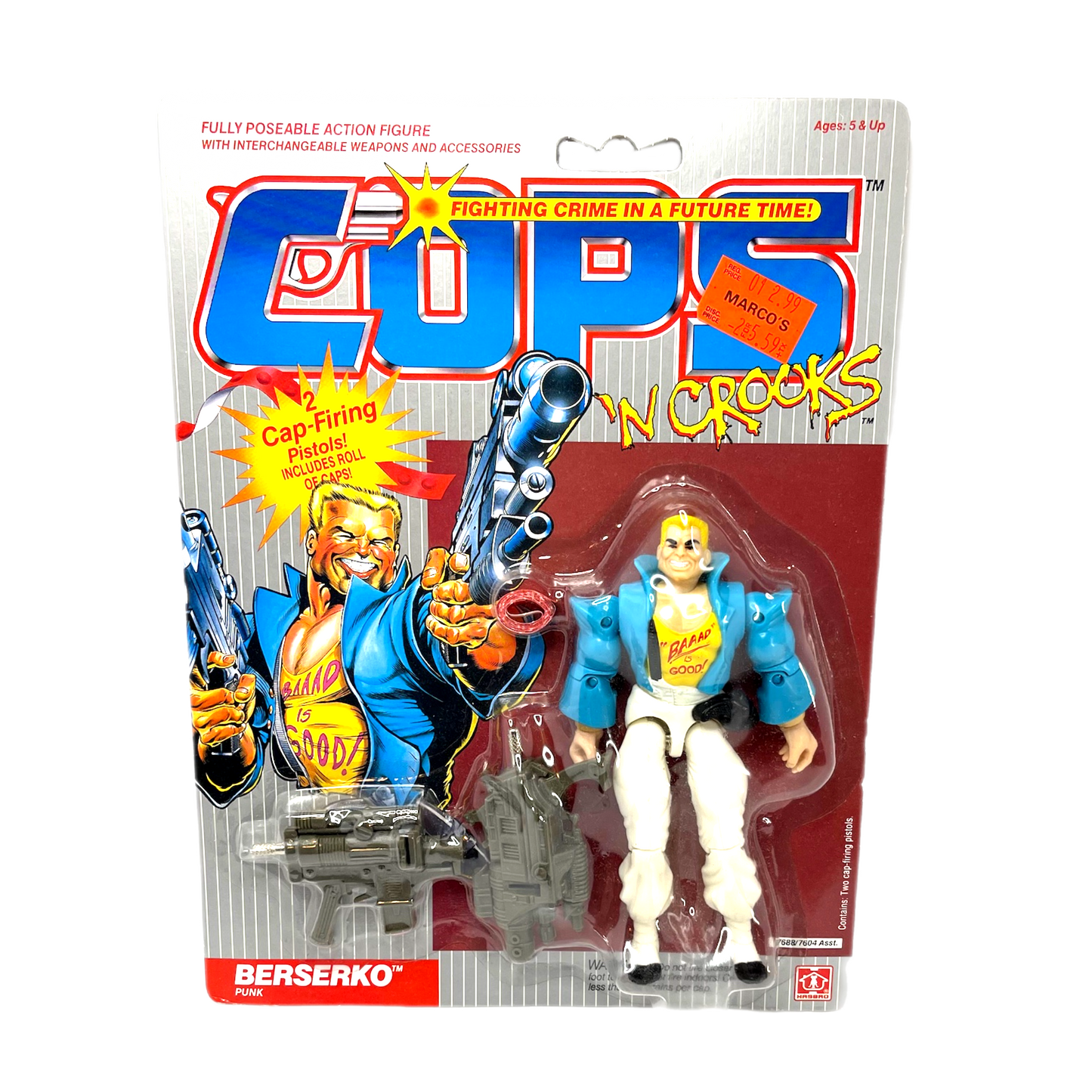 Hasbro Cops N Crooks Berserko bad street punk vintage action figure 1988