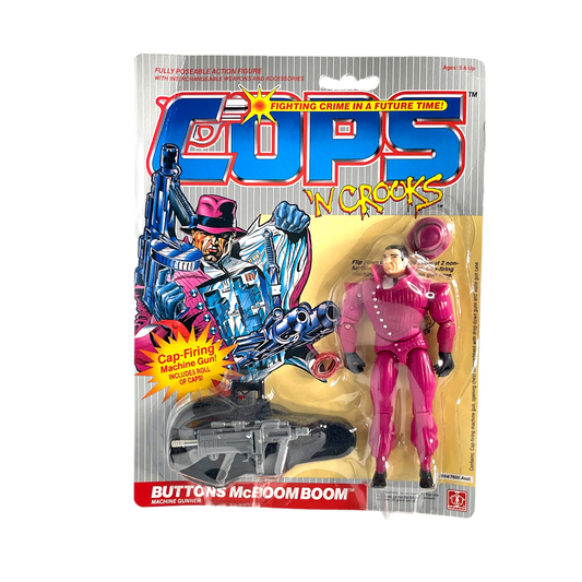 Hasbro Cops N Crooks Machine Gunner Buttons McBoomBoom vintage action figure moc