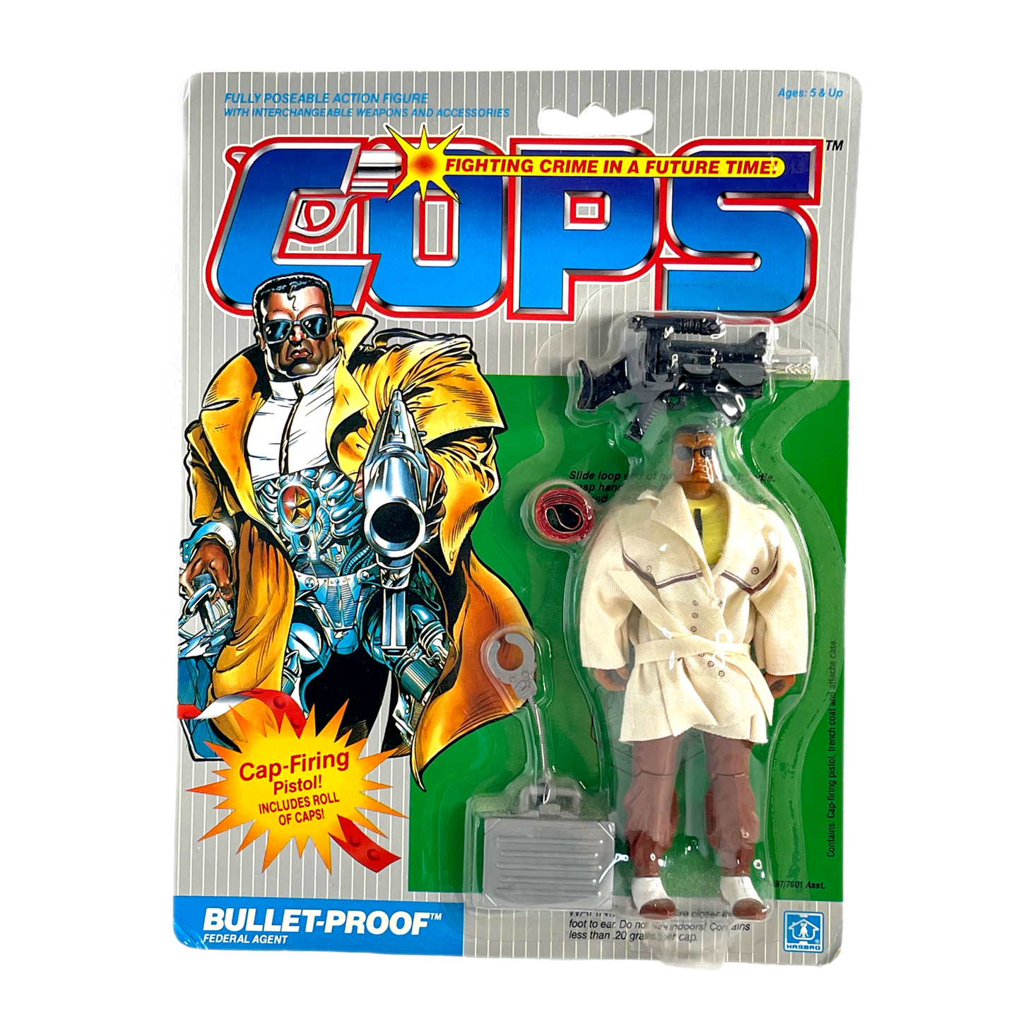 Hasbro cops n crooks Bulletproof Federal Agent beautiful vintage action figure Moc