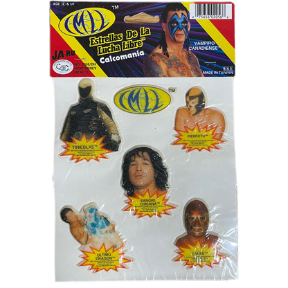 JA-RU CMLL vintage Lucha Libre Puffy Sticker Set