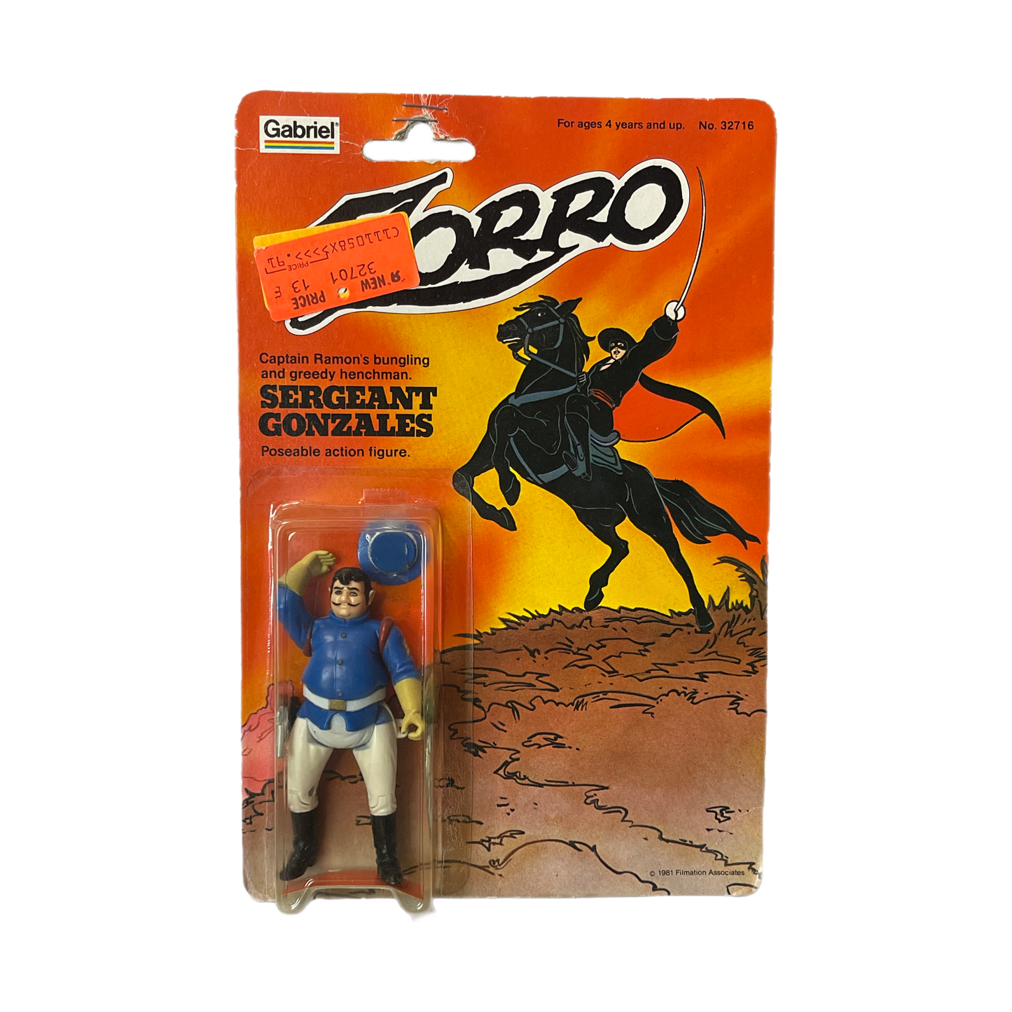 Zorro Gabriel 3.75 vintage action figures Moc set