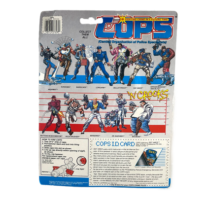 Hasbro Cops N Crooks S.W.A.T Leader Sgt. Mace vintage action figure Moc 80s