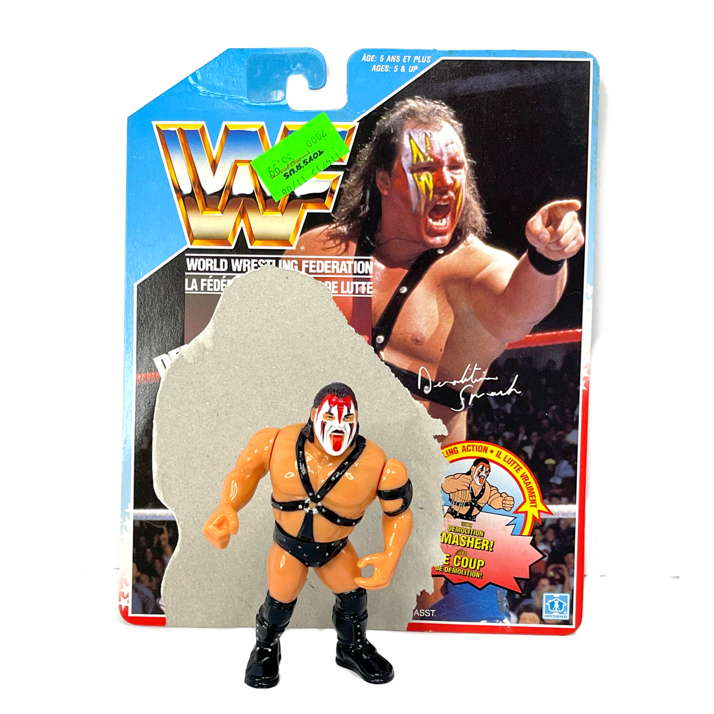 WWF Hasbro Demolition Axe and Smash bilingual cardback vintage pro wrestling action figures