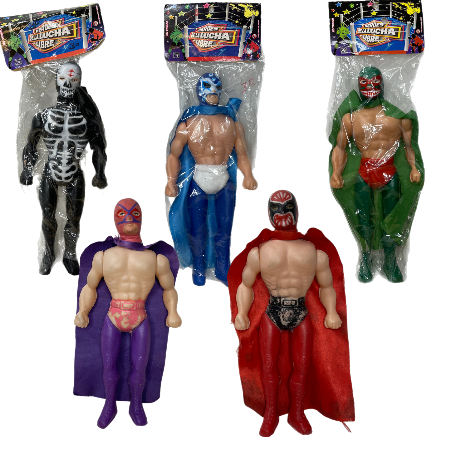 Vintage Blowmold luchadore wrestlers bootleg fighters