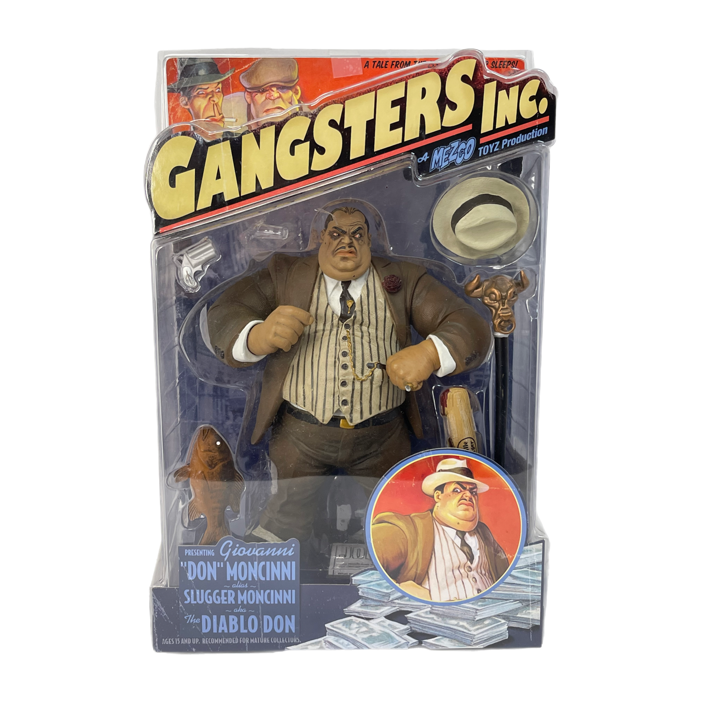 Mezco Toyz Gangsters Inc. Giovanni “Don” Moncinni 99% complete missing cigar