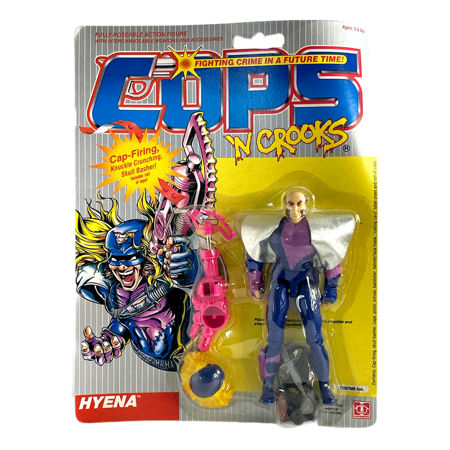 Hasbro Cops N Crooks Hyena wild man vintage action figure Moc 80s