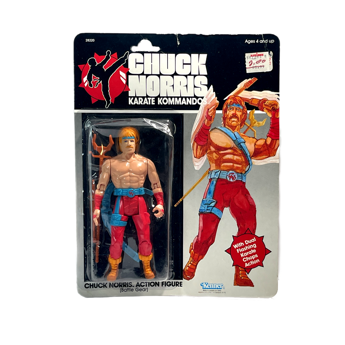 Kenner Chuck Norris Karate Kommandos Battle Gear Chuck Norris vintage action figure Moc 1980s