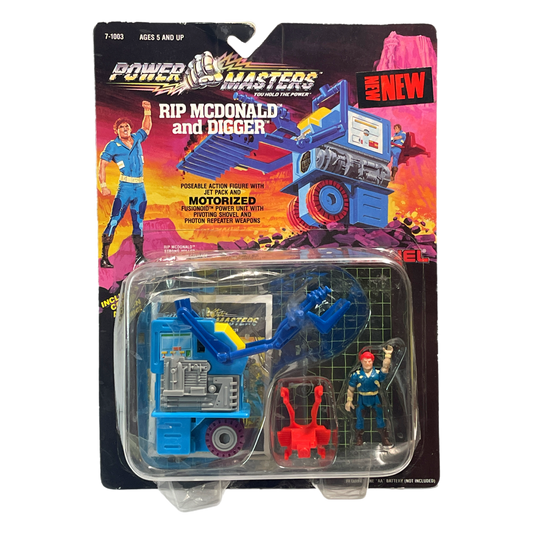 Lionel Power Masters Rip McDonald And Digger motorized vintage action figure 1980s Kenner mask
