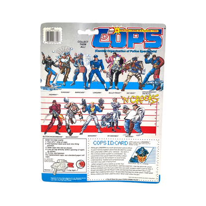 Hasbro Cops N Crooks LongArm Patrol Officer vintage action figure Moc