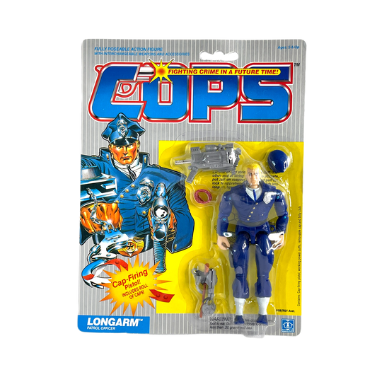 Hasbro Cops N Crooks LongArm Patrol Officer vintage action figure Moc