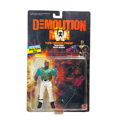 Mattel Demolition Man Flame Throwing Phoenix vintage action figure Moc early 90s