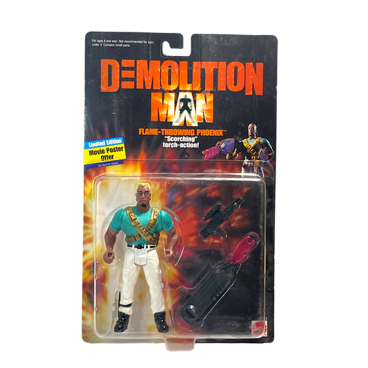 Mattel Demolition Man Flame Throwing Phoenix vintage action figure Moc early 90s