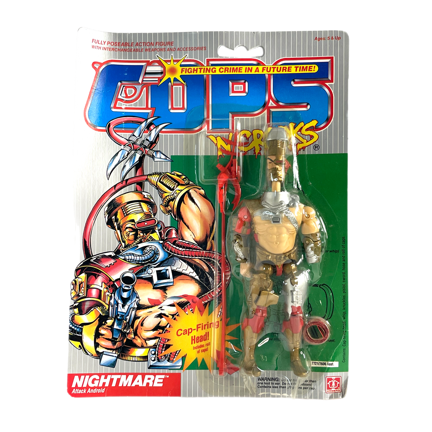 Hasbro Cops N Crooks Attack Android Nightmare vintage action figure Moc 80s