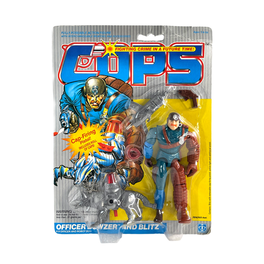 Hasbro Cops N Crooks K-9 Officer and Robot Dog Officer Bowser & Blitz vintage action figure Moc 80s