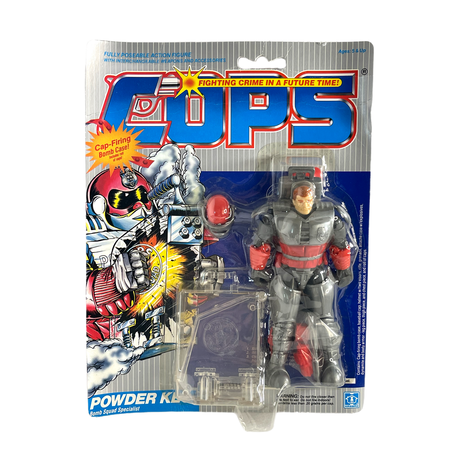 Hasbro Cops N Crooks Bomb Squad Specialist Powder Keg vintage action figure moc