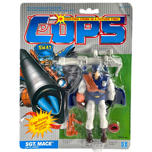 Hasbro Cops N Crooks S.W.A.T Leader Sgt. Mace vintage action figure Moc 80s