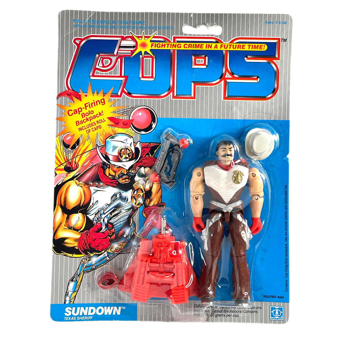 Hasbro Cops N Crooks Texas Sheriff Sundown vintage action figure Moc 80s