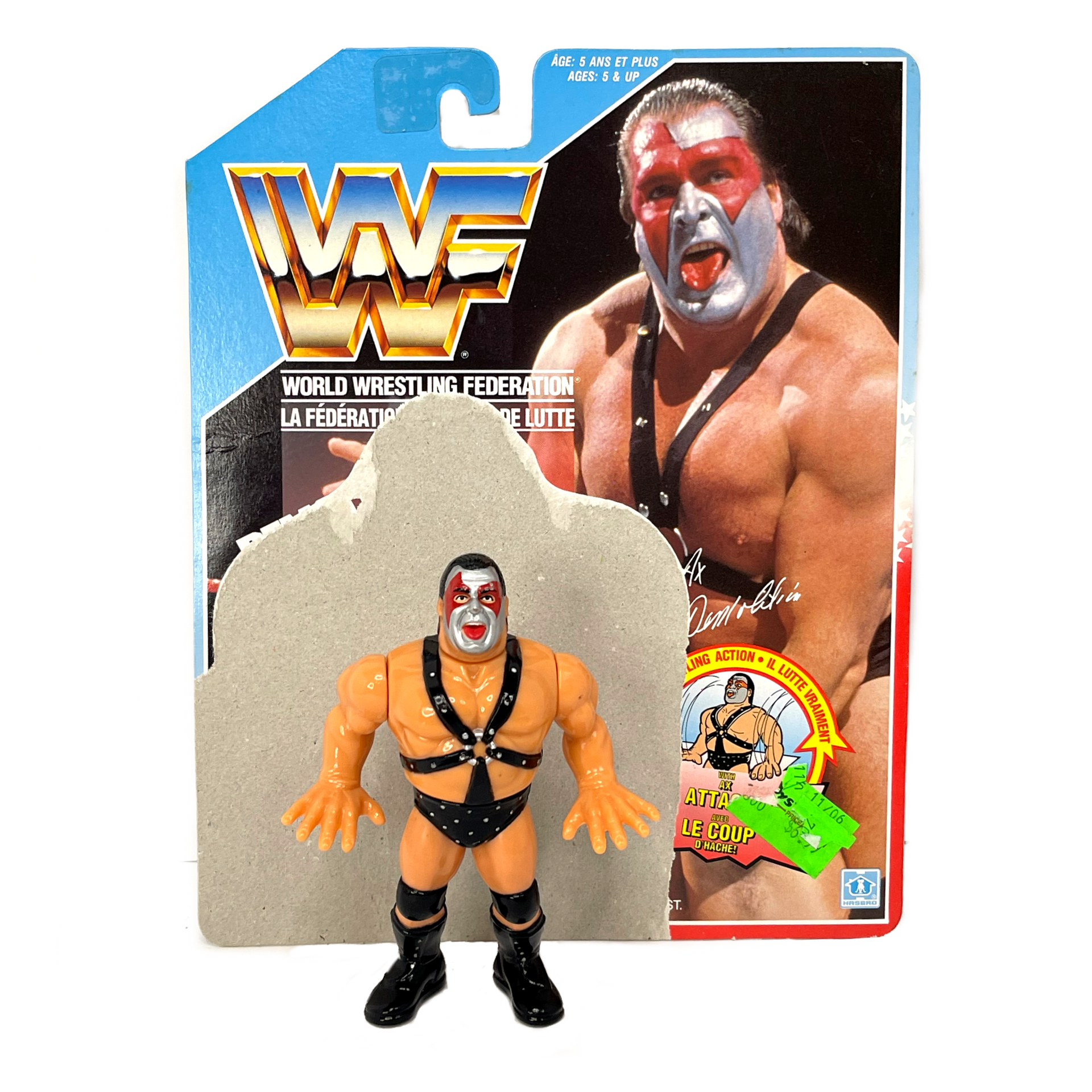 WWF Hasbro Demolition Axe and Smash bilingual cardback vintage pro