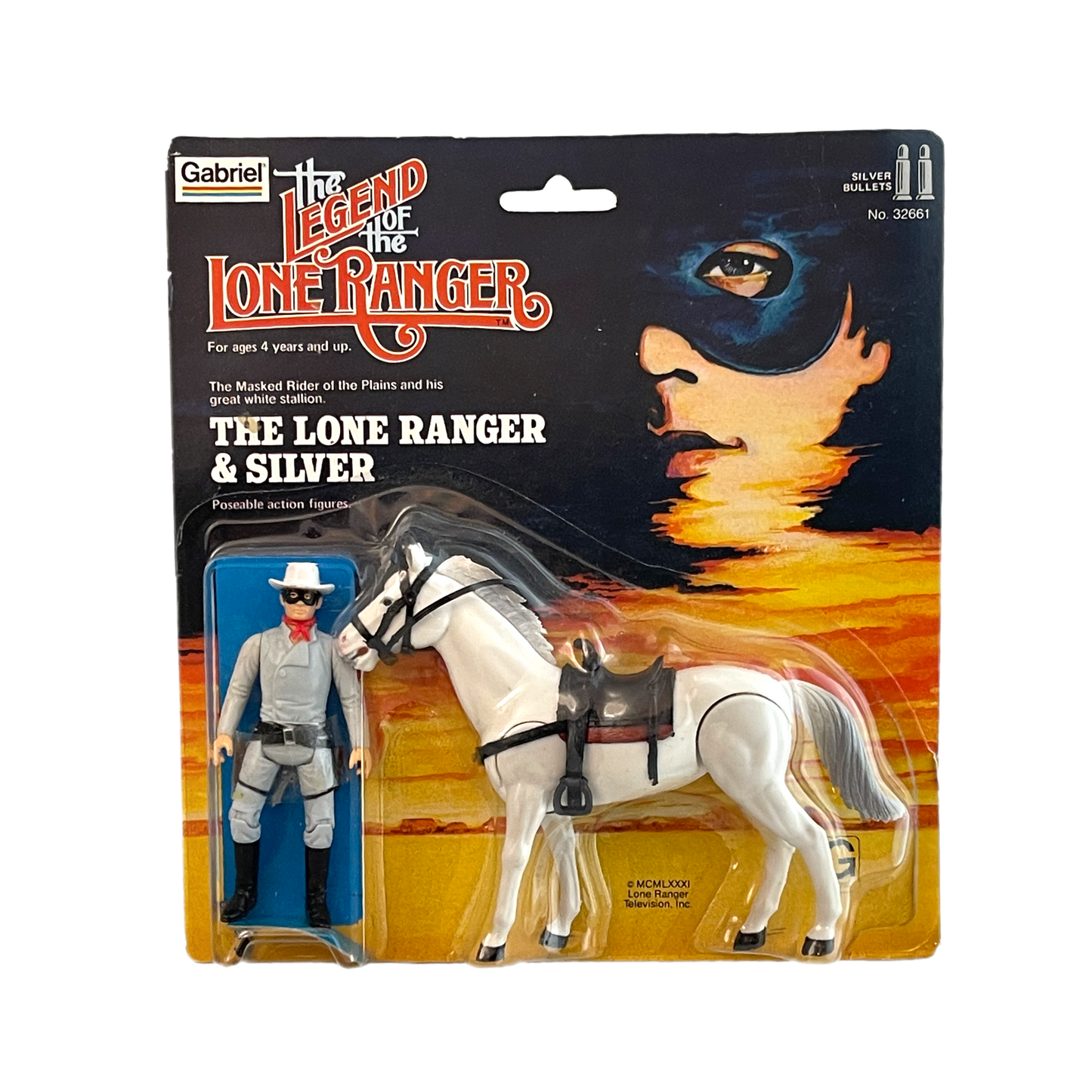 Gabriel Toys The Lone Ranger & Silver Rare double pack! Moc 80s vintage action figure